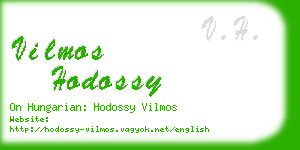 vilmos hodossy business card